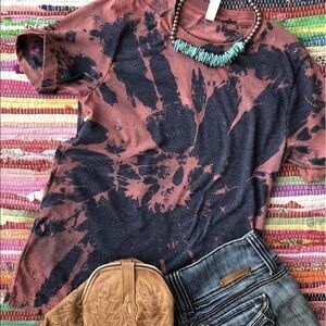 Navy & Rust Tie Dye Tee